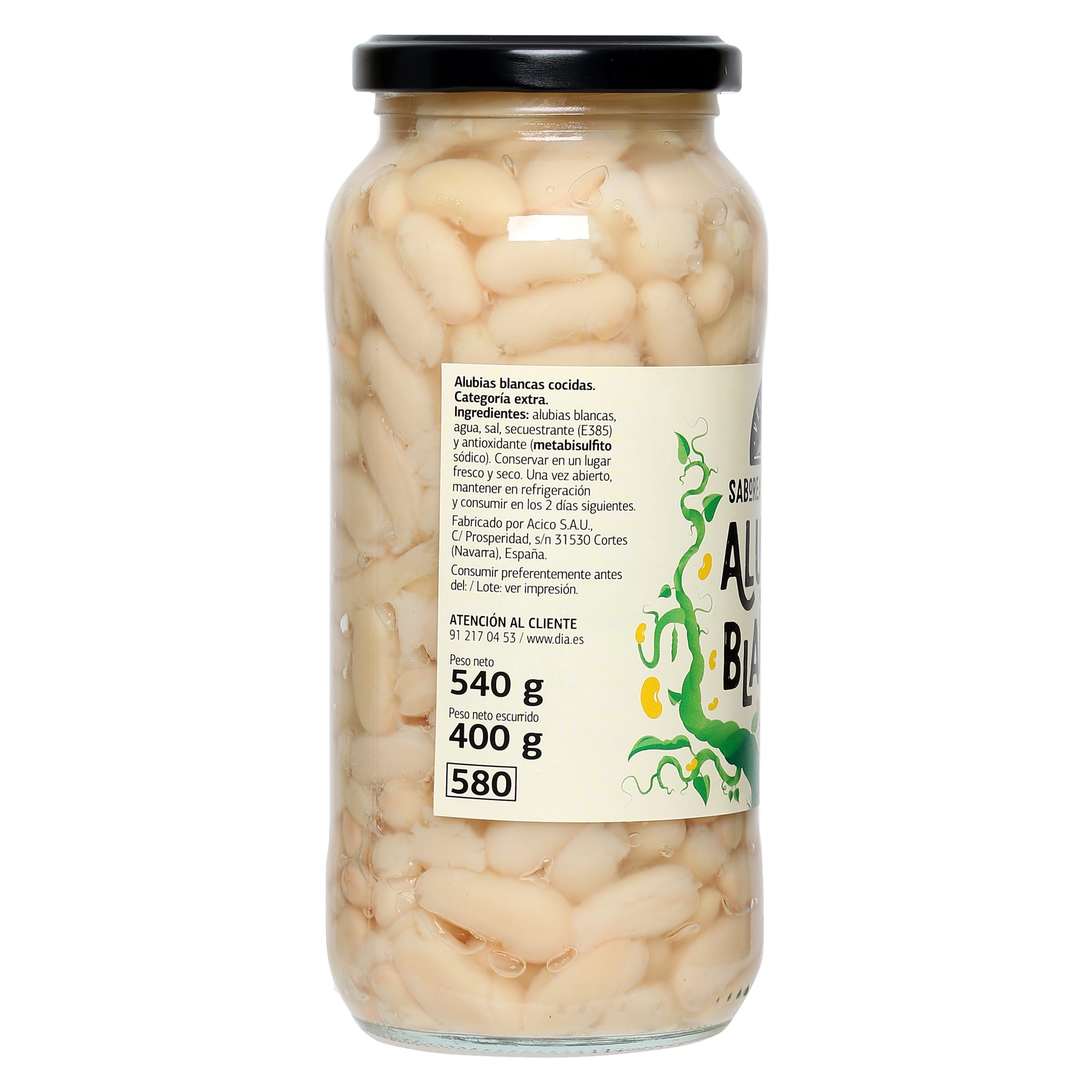 Alubias blancas cocidas Dia Vegecampo 400 g
