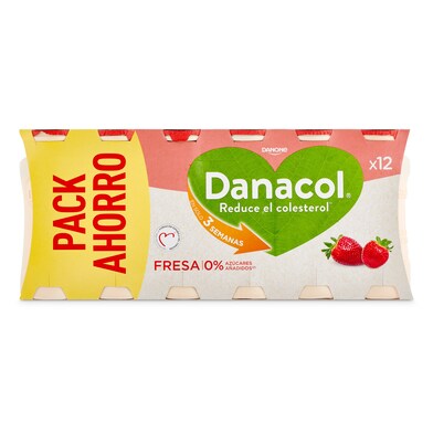 Bebida láctea de fresa Danacol pack 12 x 100 g-1 Bebida láctea de fresa Danacol pack 12 x 100 g-1