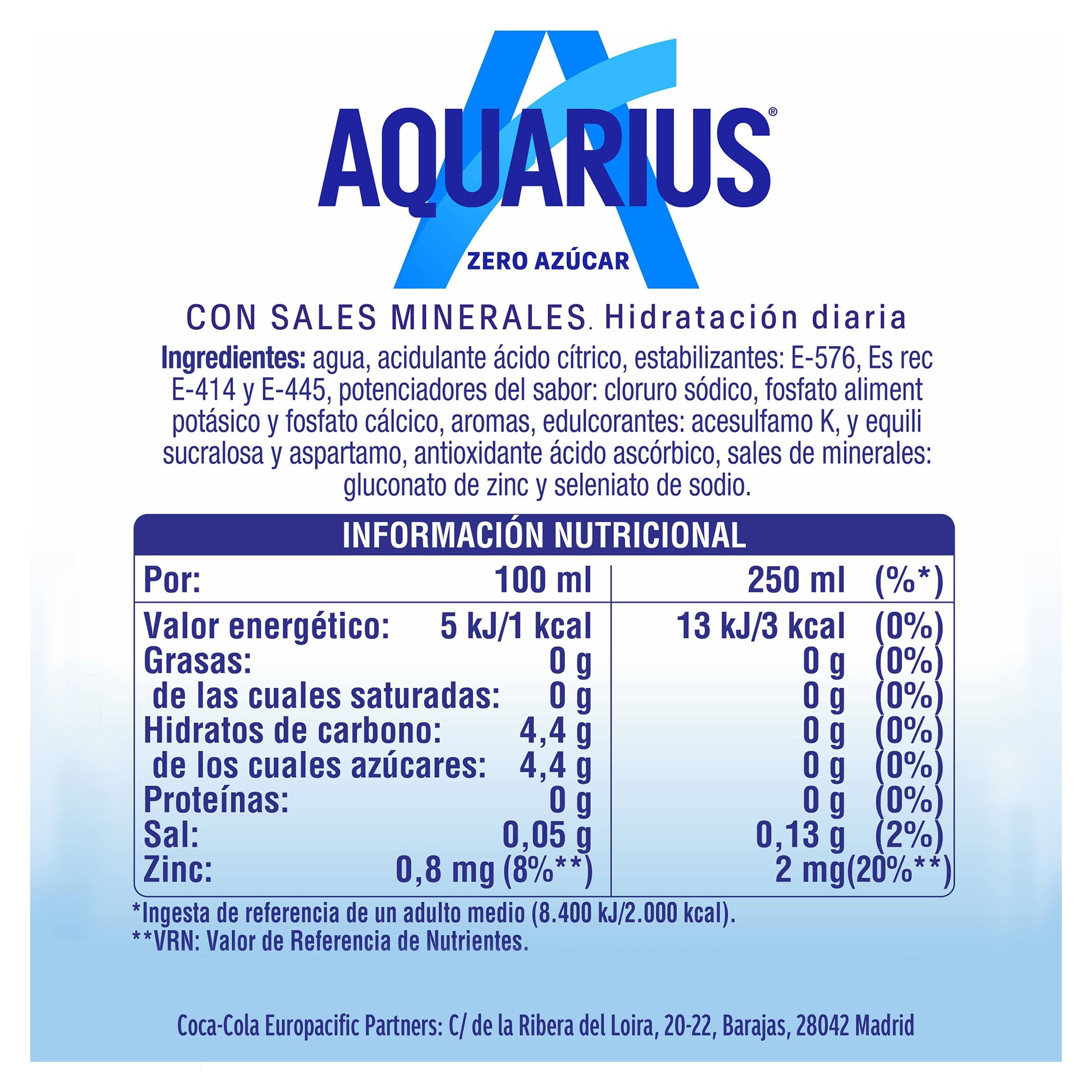 Aquarius de limón zero 1.5 L