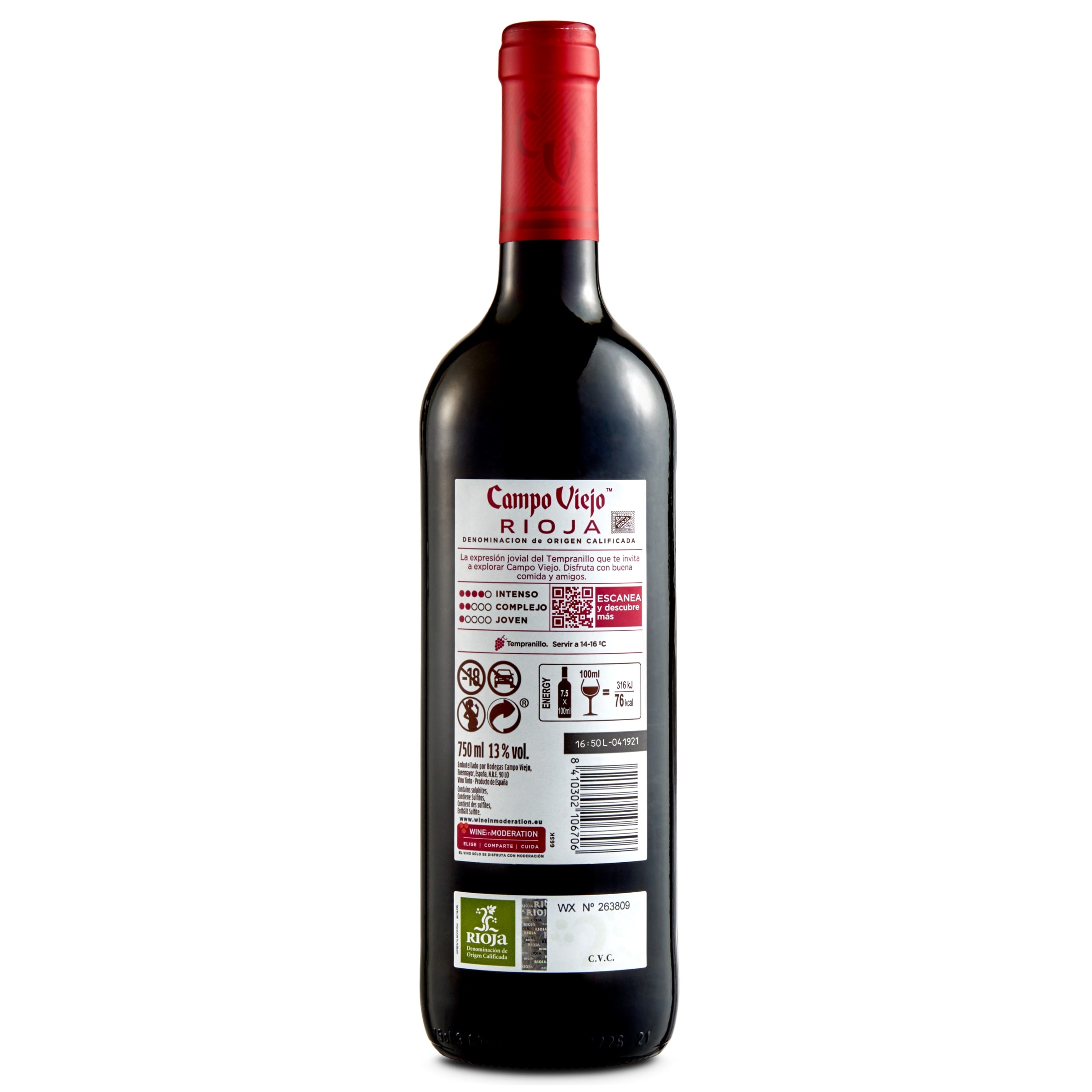 Vino tinto D.O. Rioja Campo viejo 75 cl