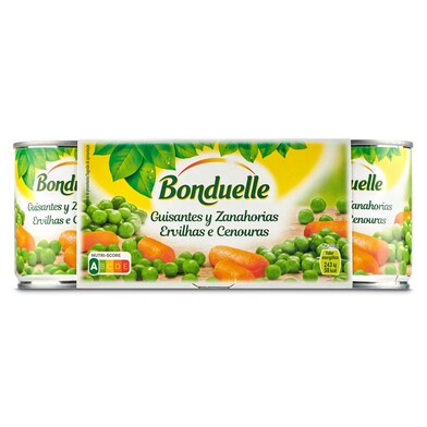 Guisantes muy finos y zanahorias Bonduelle lata 3 x 130 g-1 Guisantes muy finos y zanahorias Bonduelle lata 3 x 130 g-1