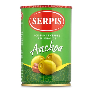 Aceitunas rellenas de anchoas Serpis lata 130 g-0