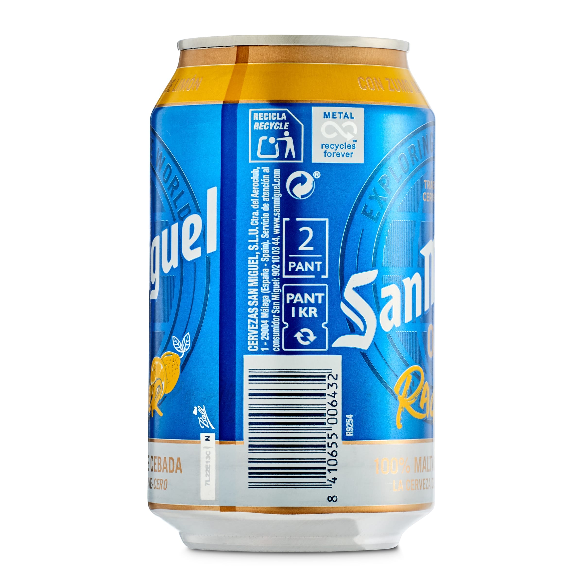 Cerveza radler sin alcohol San Miguel 33 cl