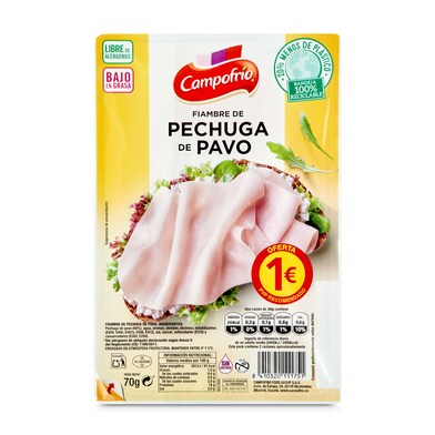 Pechuga de pavo Campofrío Pavofrío sobre 70 g-0