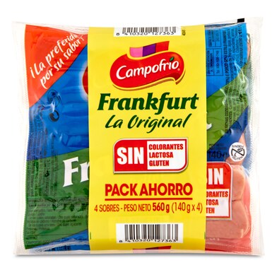 Salchichas cocidas frankfurt Campofrío bolsa 4 x 140 g-0 Salchichas cocidas frankfurt Campofrío bolsa 4 x 140 g-0