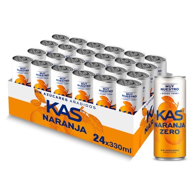 Refresco de naranja zero azúcares Kas pack 24 x 33 cl-0