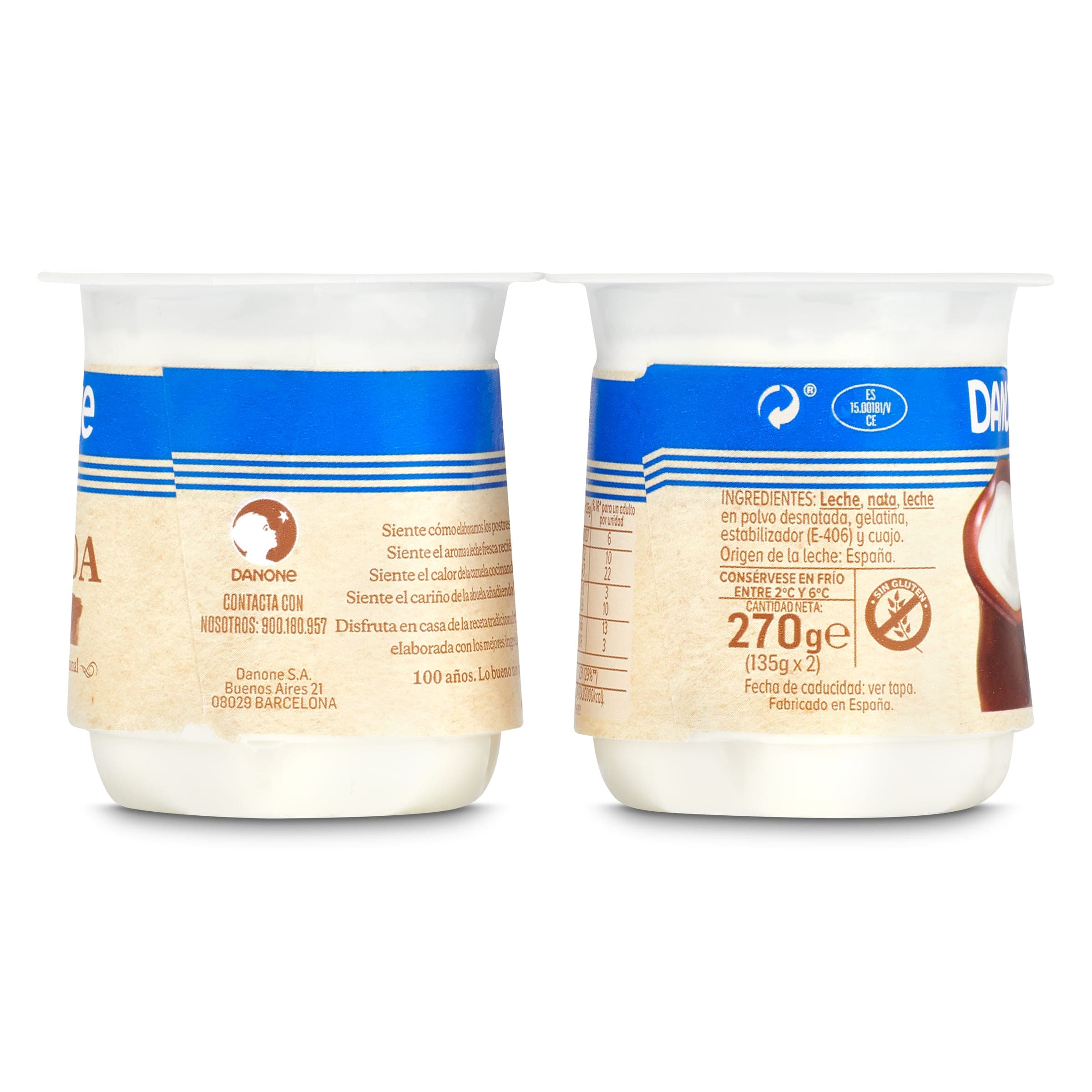 Cuajada sin azúcar Danone 2 x 135 g