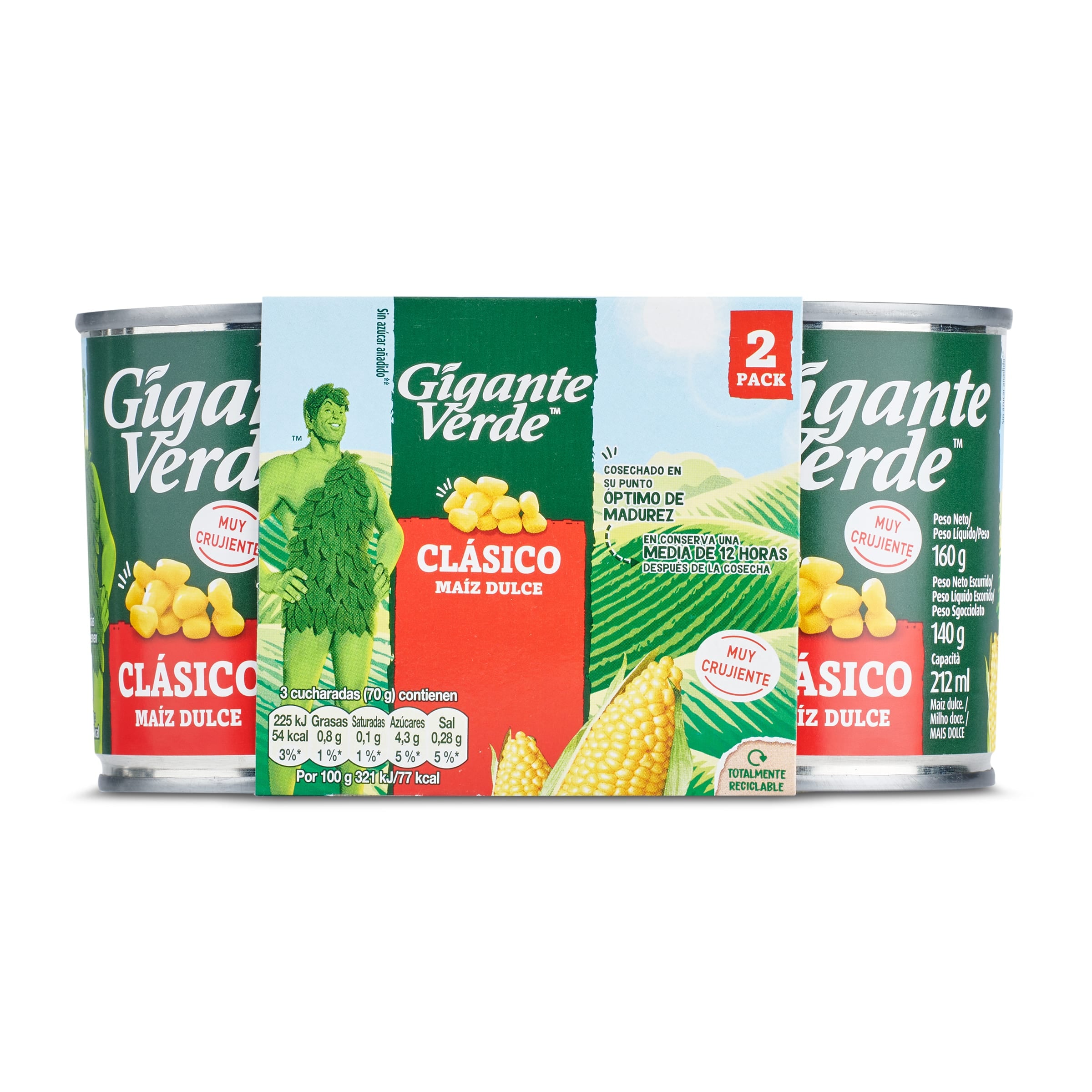 Maíz clásico Gigante Verde 2 x 140 g