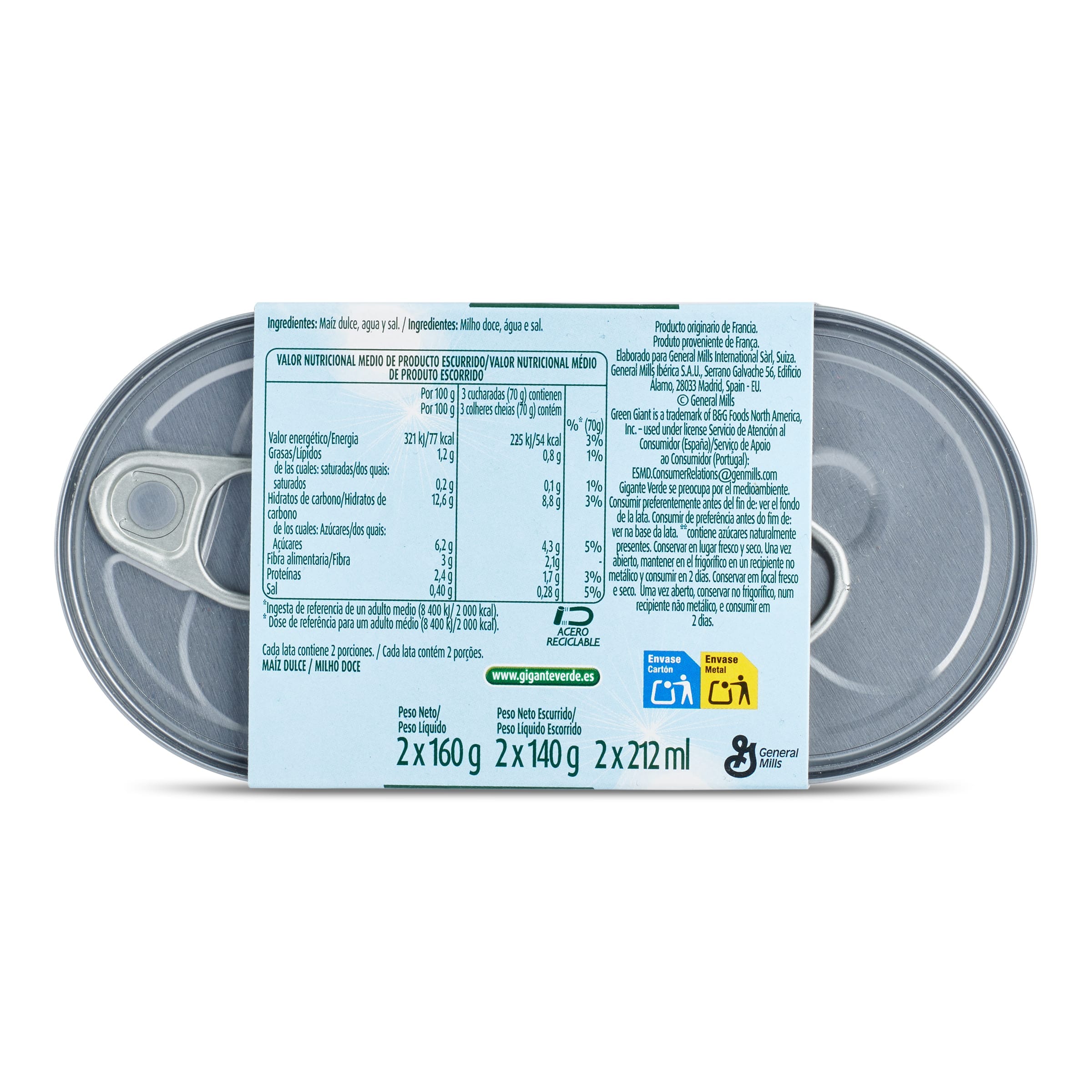 Maíz clásico Gigante Verde 2 x 140 g