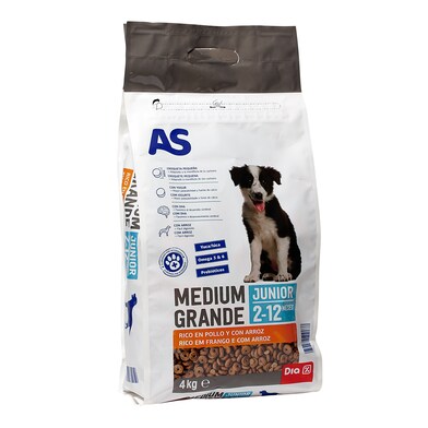 Alimento para perros para cachorros As Dia bolsa 4 Kg-0