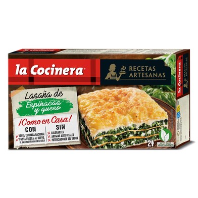 Lasaña de espinacas y queso La cocinera estuche 530 g-0