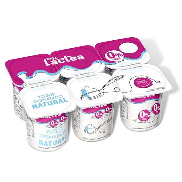 Yogur Natural Desnatado Dia Pack 6 Unidades 125 Gr.