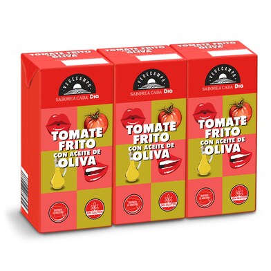 Tomate frito con aceite de oliva Vegecampo de Dia brik 3 x 390 g-0 Tomate frito con aceite de oliva Vegecampo de Dia brik 3 x 390 g-0