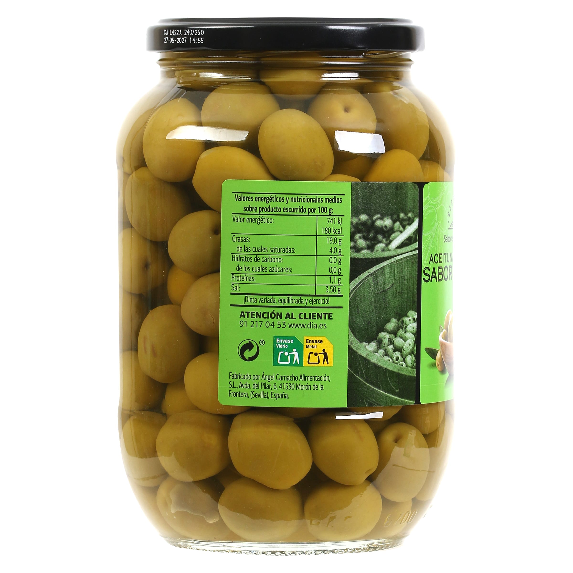 Aceitunas sabor anchoa con hueso Dia Vegecampo 500 g