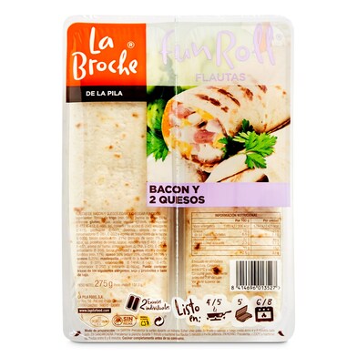 Flautas de bacon y 2 quesos La broche bandeja 275 g-0 Flautas de bacon y 2 quesos La broche bandeja 275 g-0