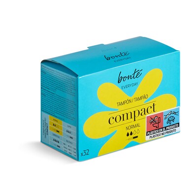 Tampón compacto con aplicador normal Bonté Everyday de Dia caja 32 unidades-0 Tampón compacto con aplicador normal Bonté Everyday de Dia caja 32 unidades-0