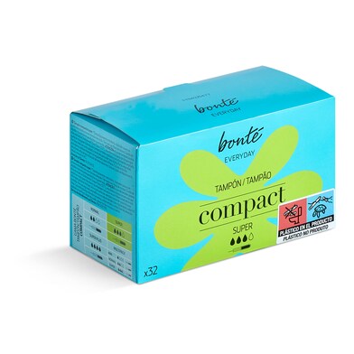 Tampón compacto con aplicador super Bonté Everyday de Dia caja 32 unidades-0 Tampón compacto con aplicador super Bonté Everyday de Dia caja 32 unidades-0