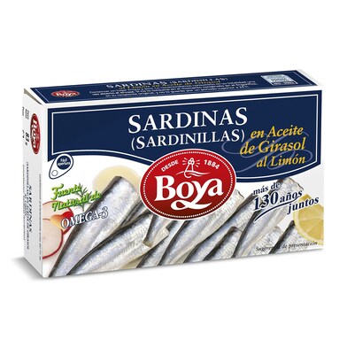 Sardinas en aceite vegetal Boya lata 63 g-0