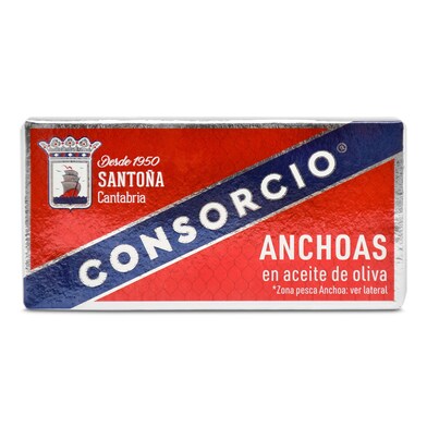 Filetes de anchoa en aceite de oliva Consorcio lata 23 g-0