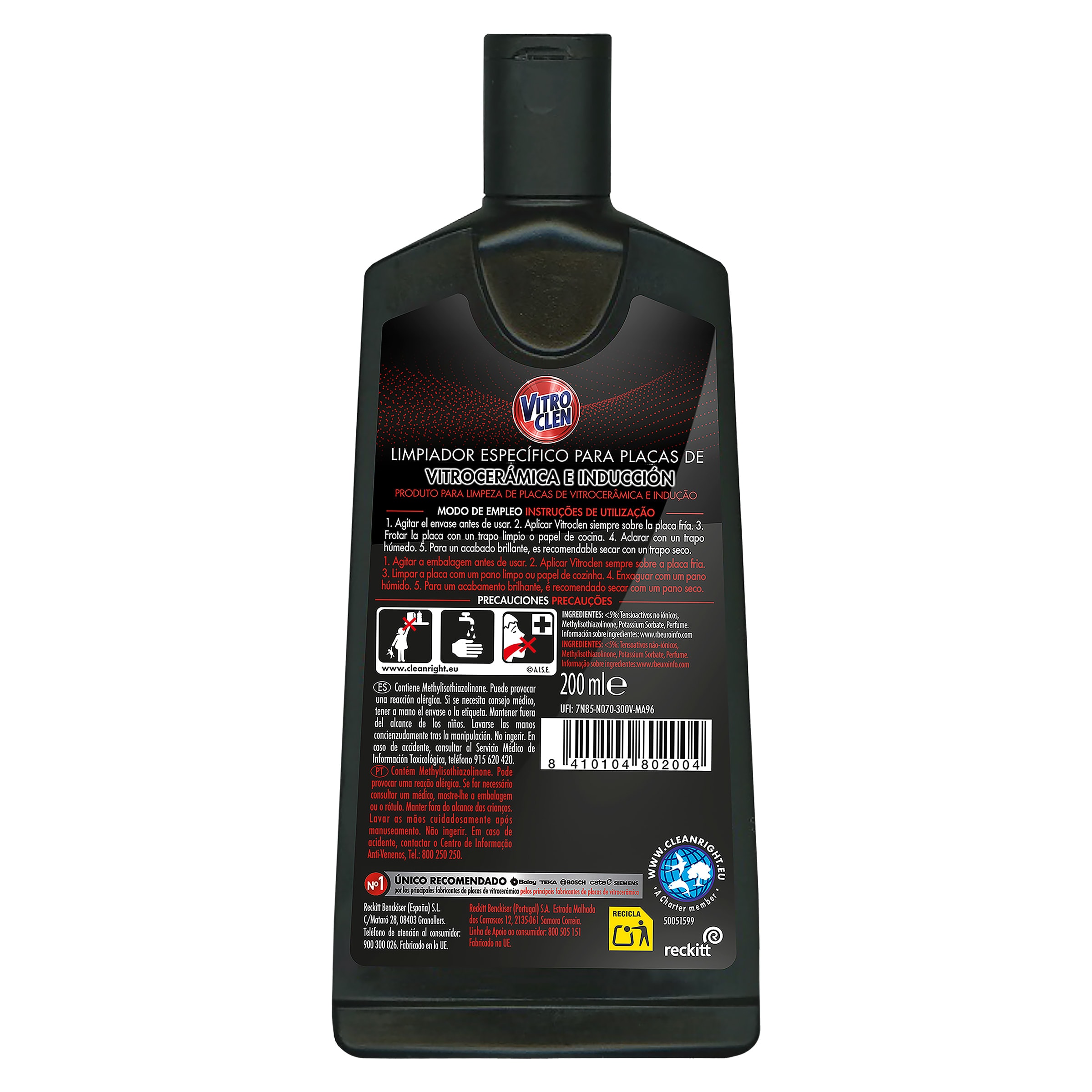 Limpiador de vitrocerámica en gel Vitroclen 200 ml