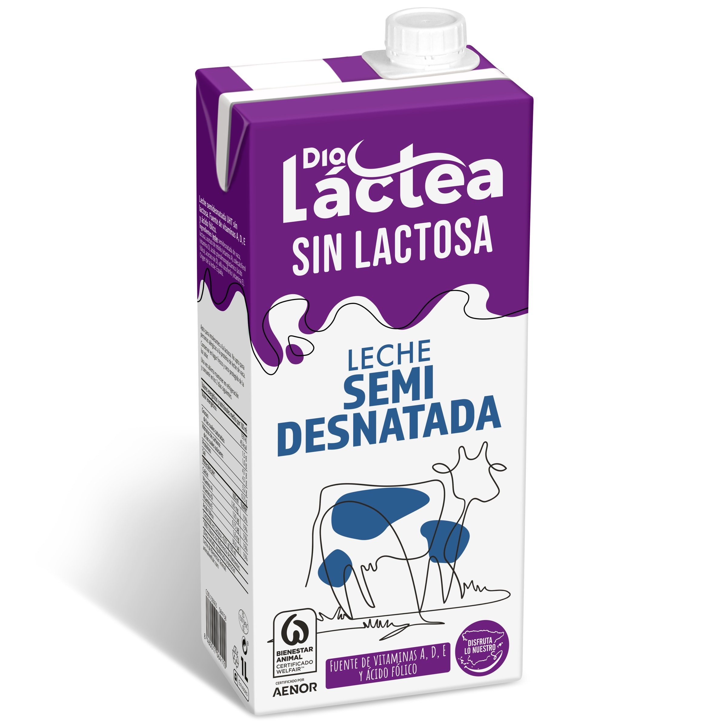 Leche sin lactosa semidesnatada 1l