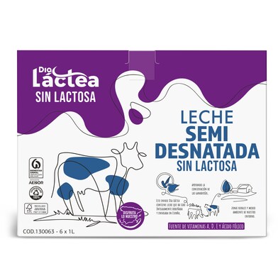 Leche semidesnatada sin lactosa Dia Láctea brik 6 x 1 l-1 Leche semidesnatada sin lactosa Dia Láctea brik 6 x 1 l-1