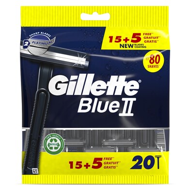 Maquinilla desechable 2 hojas Gillette Blue II bolsa 20 unidades-0 Maquinilla desechable 2 hojas Gillette Blue II bolsa 20 unidades-0