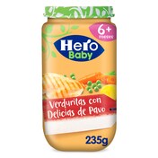 Verduritas con delicias de pavo Hero frasco 235 g