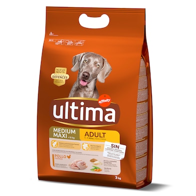 Alimento para perros adultos con pollo y arroz Ultima bolsa 3 Kg-0