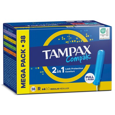 Tampón compak regular Tampax caja 38 unidades-0