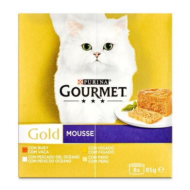 Mousse para gatos mix Gourmet lata 8 x 85 g-1