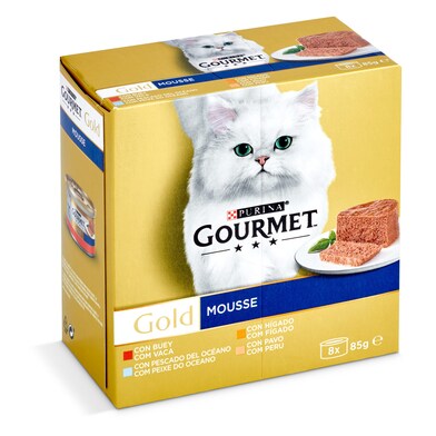 Mousse para gatos mix Gourmet lata 8 x 85 g-0