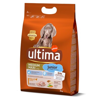 Alimento para perros junior con pollo y arroz Ultima bolsa 3 Kg-0