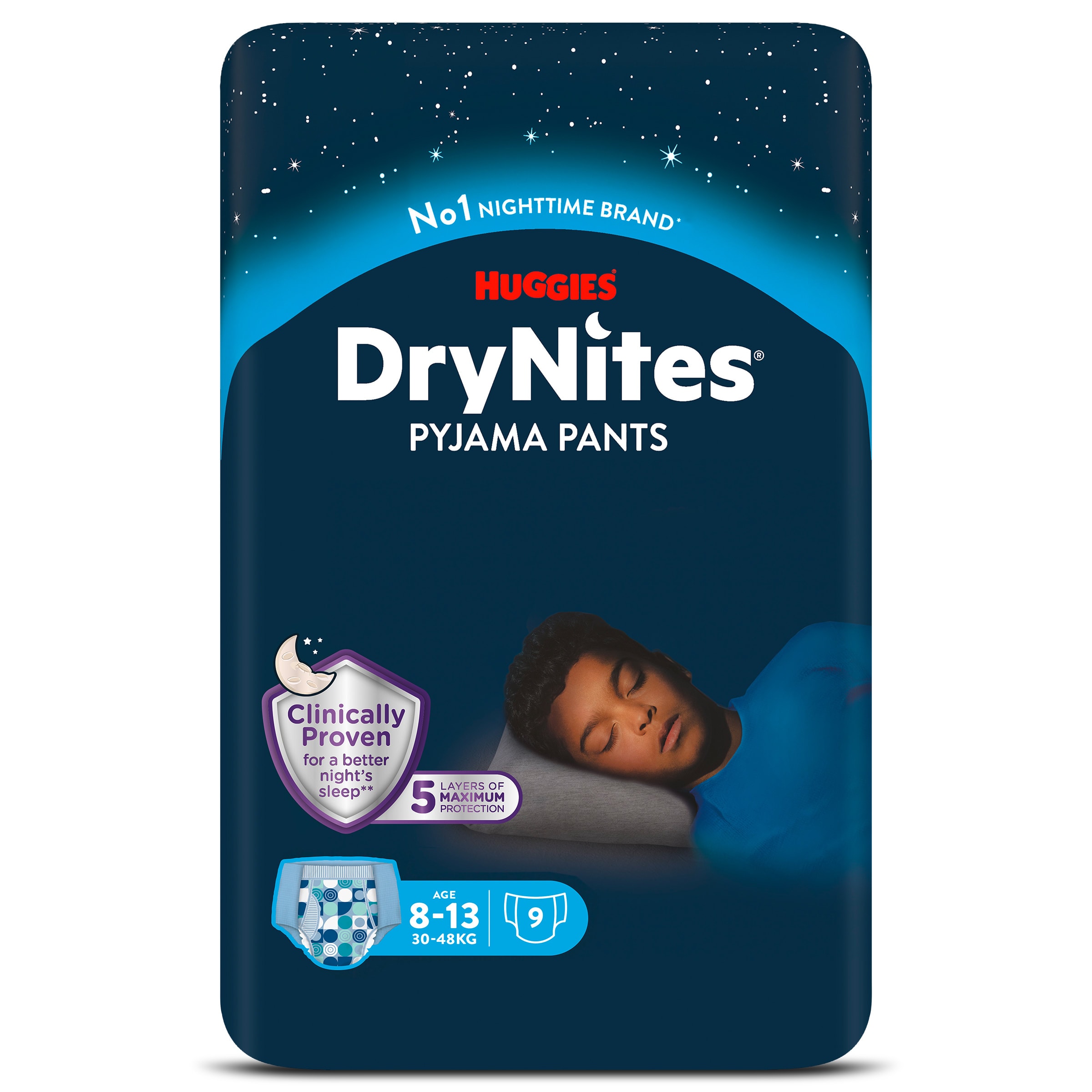 Pañales de noche infantiles de 8 a 13 años Huggies DryNites 9 unidades