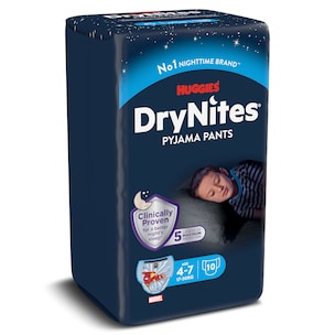 panales de noche infantiles de 4 a 7 anos drynites 10 unidades