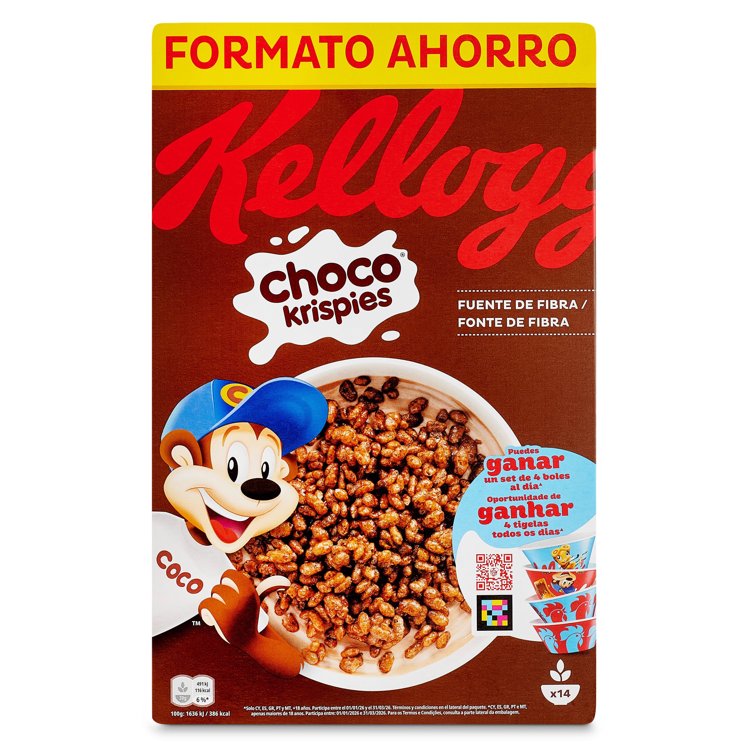 Cereales de arroz inflado Kellogg's Choco Krispies 420 g