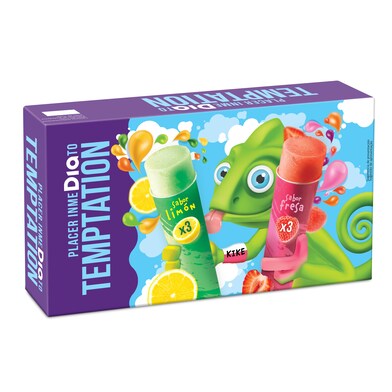Helado sorbete sabor fresa y limón Temptation de Dia caja 660 g-0