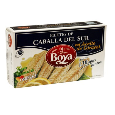 Filete de caballa en aceite vegetal Boya lata 58 g-0