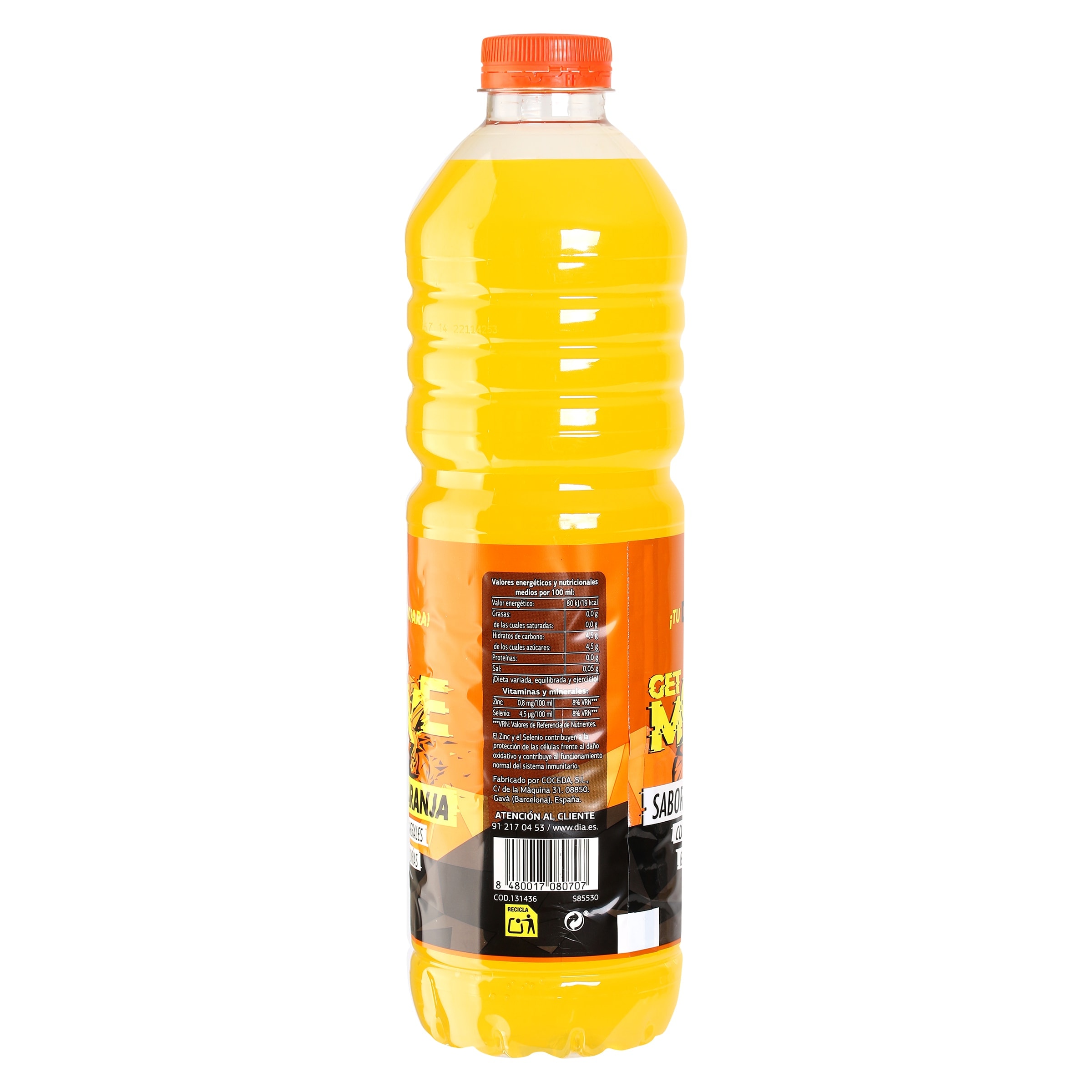 Bebida isotónica sabor naranja Dia Get move 1.5 L