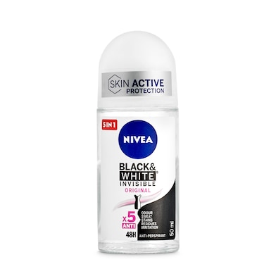 Desodorante roll-on invisible for black & white Nivea bote 50 ml-0