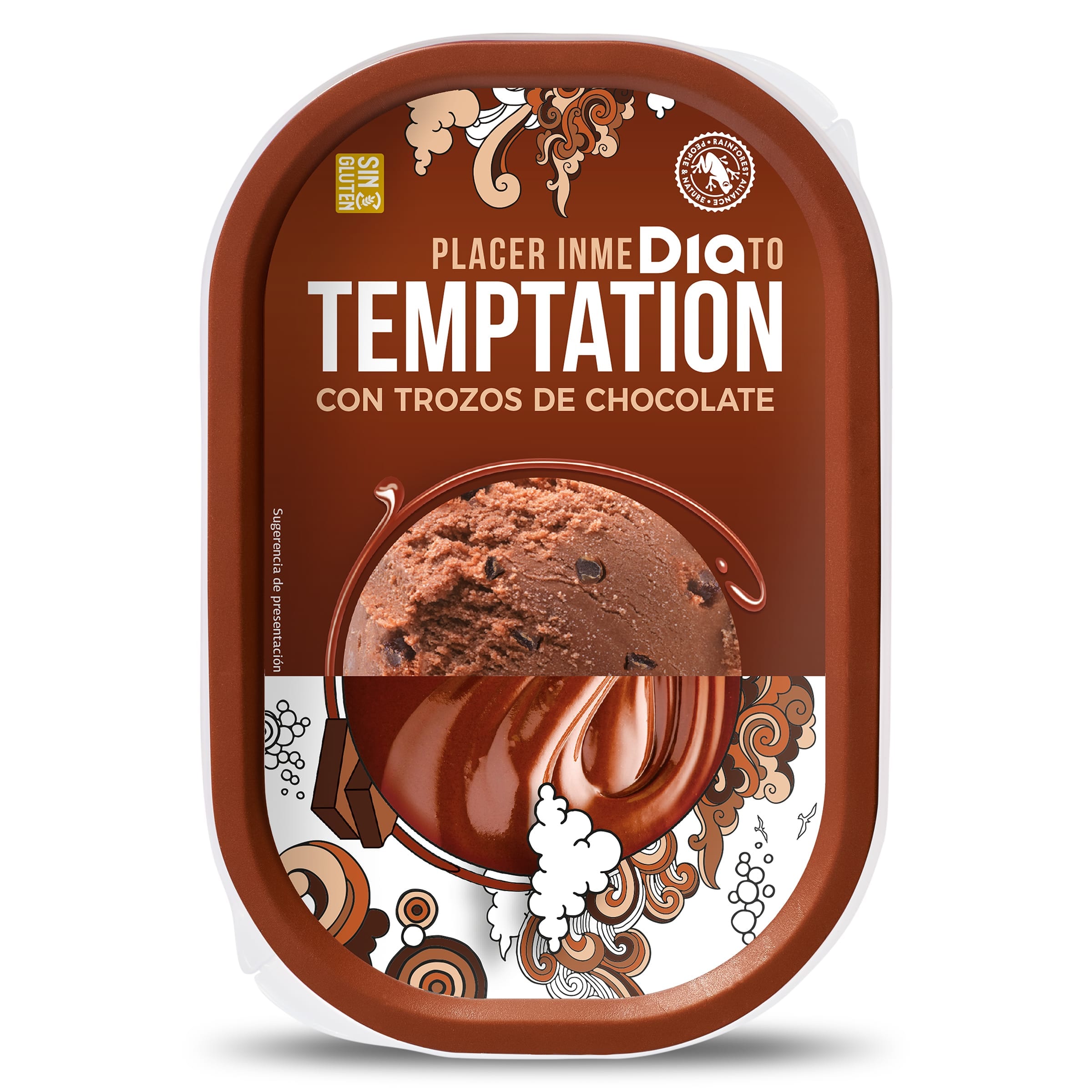 Barqueta de chocolate con trozos Dia Temptation 540 g