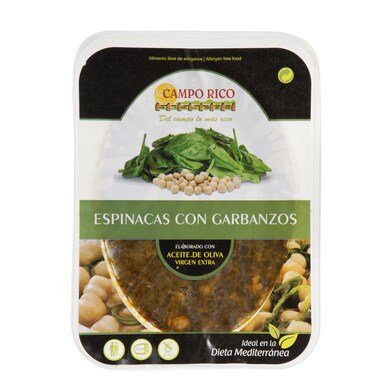 Espinacas con garbanzos Huerta Camporico tarrina 360 g-0 Espinacas con garbanzos Huerta Camporico tarrina 360 g-0