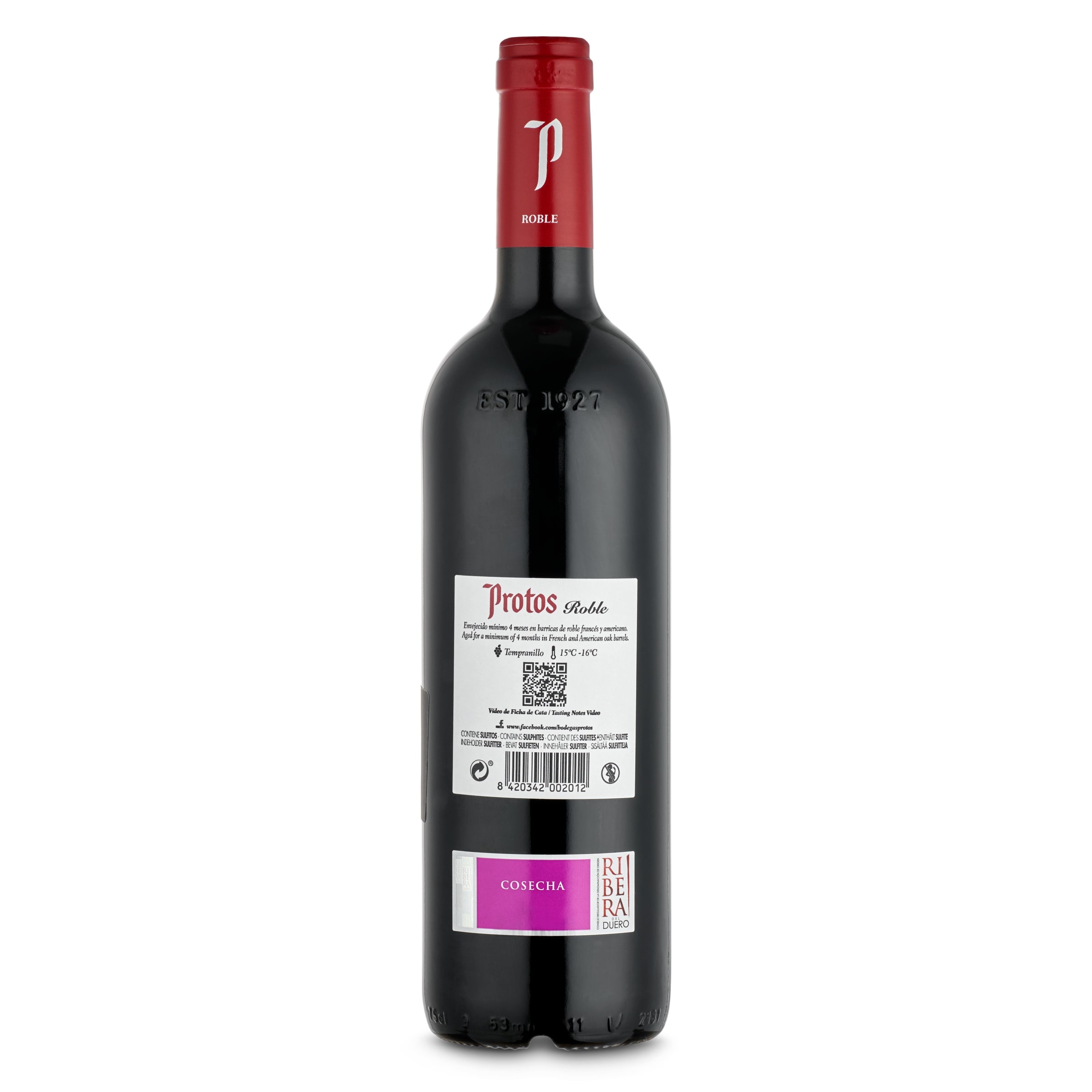 Vino tinto roble D.O. Ribera del Duero Protos 75 cl