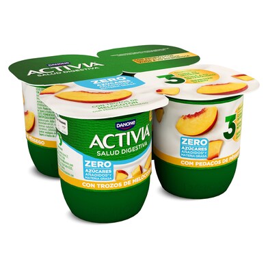 Bífidus desnatado con melocotón Activia pack 4 x 120 g-0