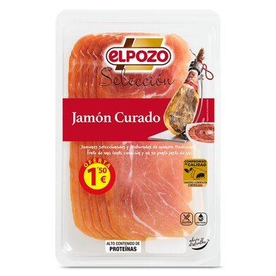 Jamón curado en lonchas finas Elpozo sobre 90 g-0