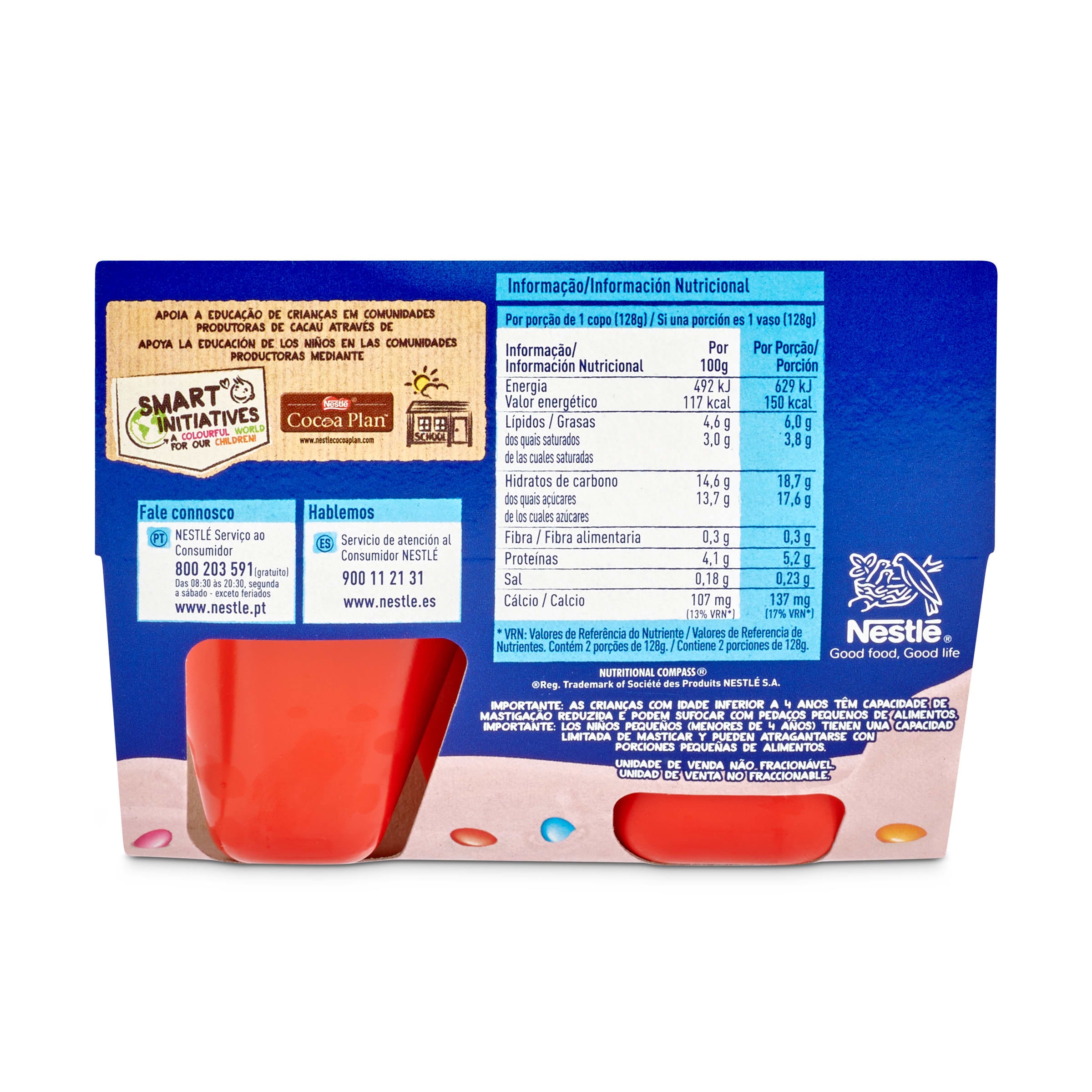 Yogur con Smarties Nestlé 2 x 128 g