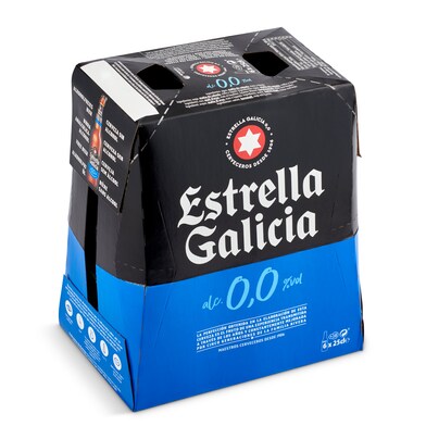 Cerveza 0,0% alcohol Estrella Galicia botella 6 x 25 cl-0 Cerveza 0,0% alcohol Estrella Galicia botella 6 x 25 cl-0