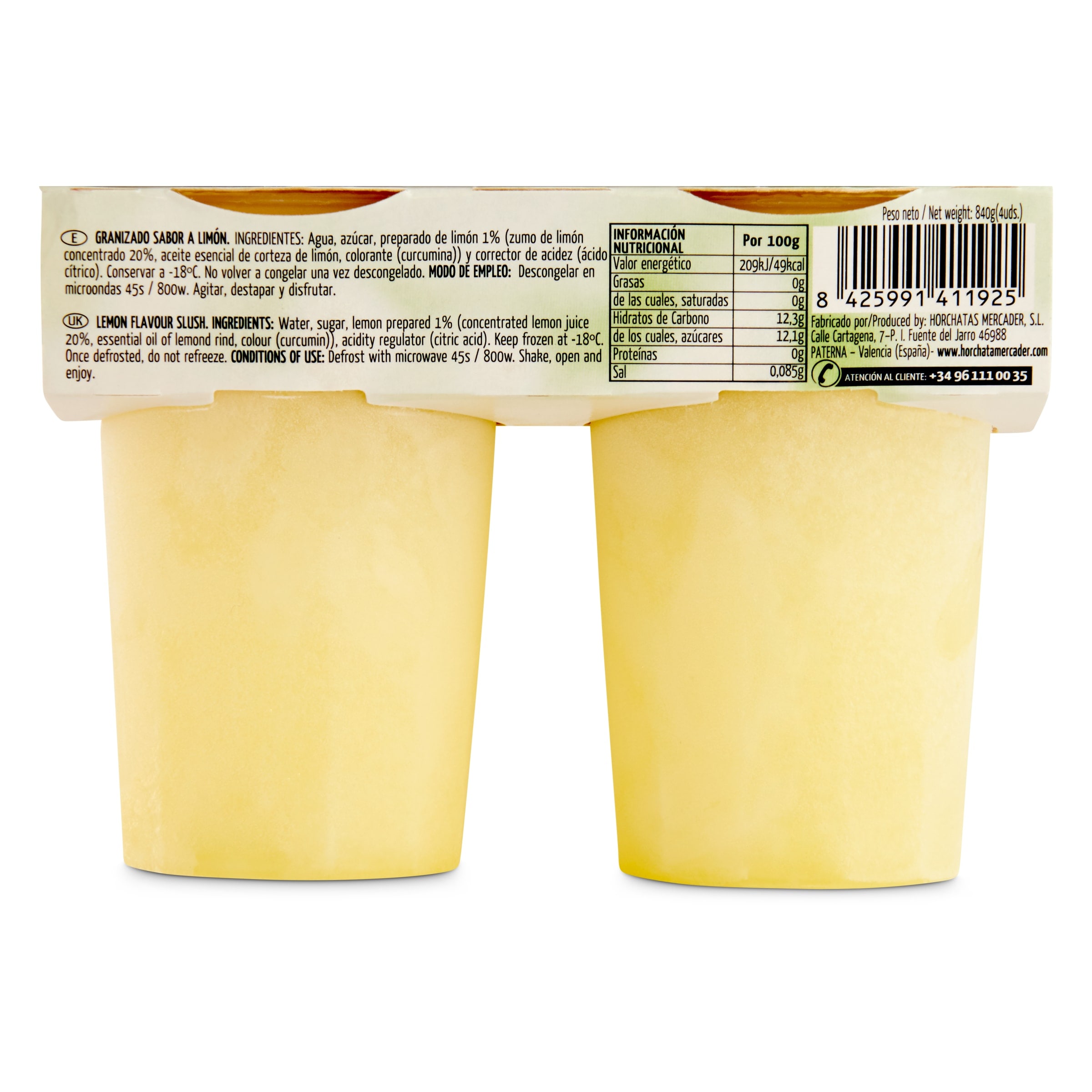 Granizado de limón Mercader 4 x 190 g