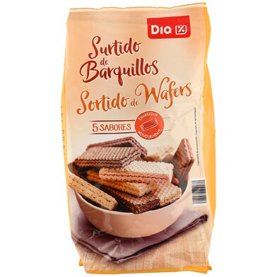 Barquillos surtidos rellenos de chocolate Dia bolsa 400 g-0