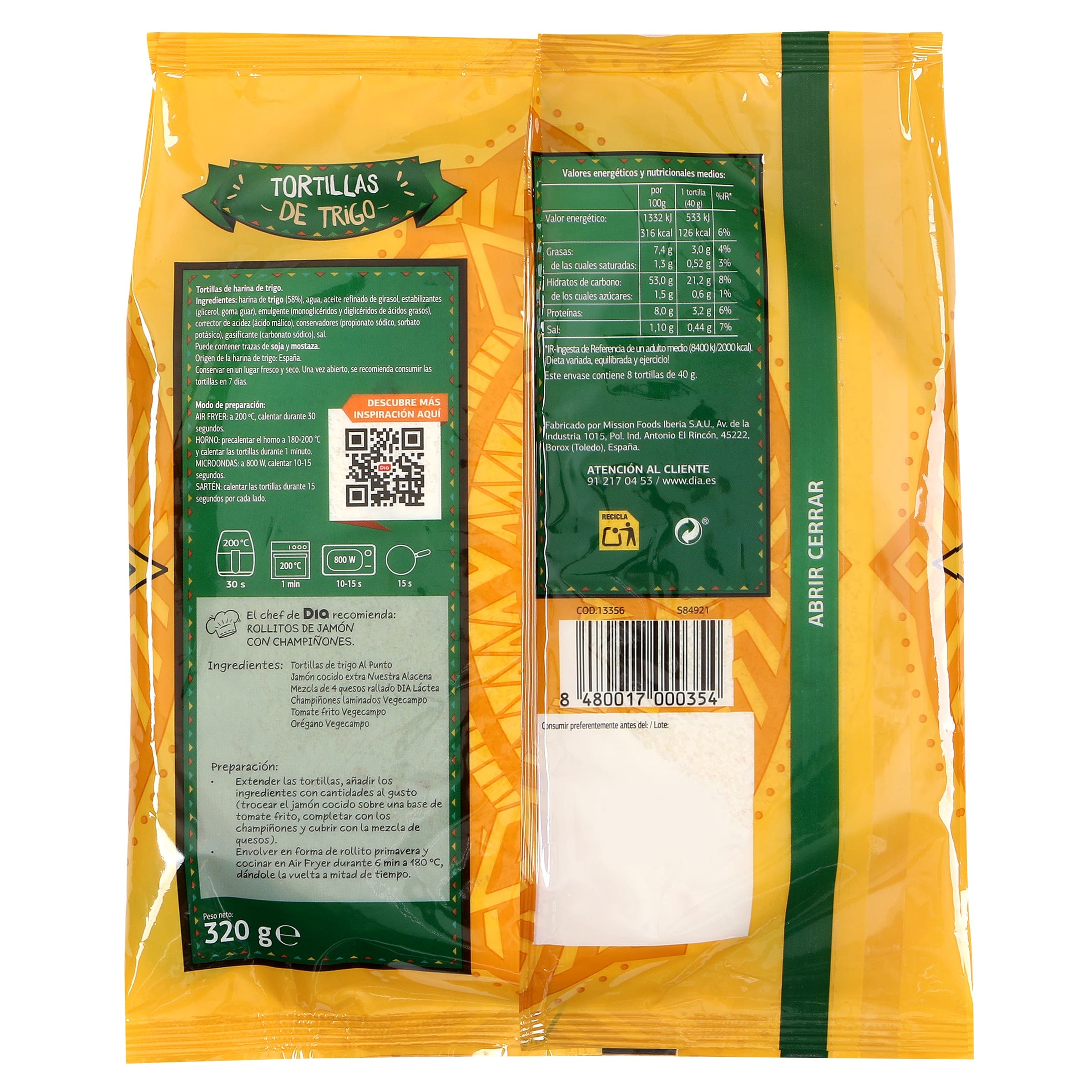 Tortillas de trigo Dia Al Punto 320 g